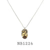 Cubic Zirconia Solitaire Necklace in Brass