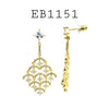 Cubic Zirconia Fashion Dangle Earrings in Brass