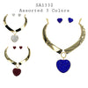 Stainless Steel Assorted Colors Necklace & Earrings Set