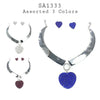 Stainless Steel Assorted Colors Necklace & Earrings Set