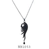 Cubic Zirconia Feather Necklace in Brass