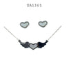 Stainless Steel Wings Necklace & Earrings Set
