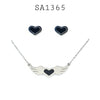Stainless Steel Wings Necklace & Earrings Set