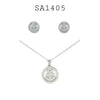 Stainless Steel Anchor Necklace & Earrings Set