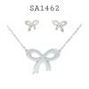 Stainless Steel Bow-tie Necklace & Earrings Set