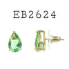 Pear Cut Studs Cubic Zirconia Brass Earrings