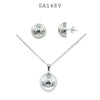Stainless Steel Geometric Necklace & Earrings Set
