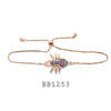 Multi Color Cubic Zirconia Spider Lariat Bracelet in Brass