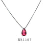 Pink Cubic Zirconia Necklace in Brass
