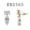 Multi Color Cubic Zirconia Drop Stud Brass Earrings
