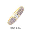 Gold Plated Cubic Zirconia Eternity Band Ring in Brass