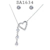 Stainless Steel Heart Necklace & Earrings Set