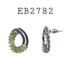 Cubic Zirconia Multi Color Studs Earrings in Brass