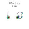 Ball Fishhook Closure Stainless Steel Hoop Earrings
