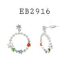 Multi Color Cubic Zirconia Drop Earrings in Brass
