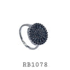 Black Rhodium Stone Cubic Zirconia Brass Ring
