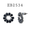 Black Rhodium Cubic Zirconia Stud Brass Earrings