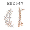 Cubic Zirconia Crawler Brass Earrings