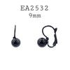Ball Fishhook Closure Stainless Steel Hoop Earrings