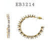 Fashion Hoops Cubic Zirconia Gold Earrings in Brass