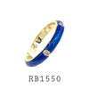 Blue Cubic Zirconia Enamel Eternity Band Ring in Brass