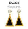 Stainless Steel Geometric Cubic Zirconia Drop Earrings