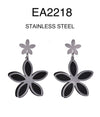 Stainless Steel Big Flower Drop Earrings