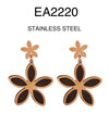 Stainless Steel Big Flower Drop Earrings