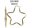 Multicolor Stainless Steel Star Hoop Cubic Zirconia Earrings