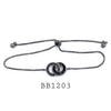 Black Rhodium Infinity Symbol Cubic Zirconia Fox Lariat Bracelet in Brass