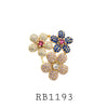 Cubic Zirconia Multi Color Flower Fashion Brass Ring