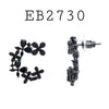 Black Rhodium Cubic Zirconia Studs Brass Earrings