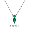 Green Cubic Zirconia Necklace in Brass