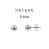 Stainless Steel Round Ball Stud Earrings, 4-6mm