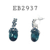 Cubic Zirconia Blue Drop Brass Earrings