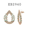 Cubic Zirconia Fashion Drop Brass Earrings