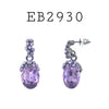 Cubic Zirconia Purple Drop Brass Earrings