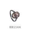 Black Rhodium Cubic Zirconia Fasion Ring in Brass