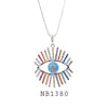 Multi Color Cubic Zirconia Eye Necklace in Brass