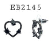 Cubic Zirconia Multi Color Heart Studs Earrings in Brass