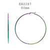 Large Round Stainless Steel Hoop Earrings Multicolor Neon Rainbow 80's Hoops
