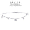 Silver Stainless Steel Charm Anklets