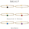 Gold Silver Stainless Steel Star Bracelet in Assorted Colors