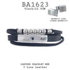 9 Inch / 22.5 cm Stainless Steel Black Faux Leather Bracelet