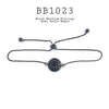 Black CZ Circle Adjustable Closure Brass Bracelet
