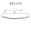 Blue Cubic Zirconia Tennis Adjustable Closure Brass Bracelet