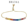 Multicolor Cubic Zirconia Tennis Brass Bracelet