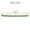 Green Cubic Zirconia Tennis Adjustable Closure Brass Bracelet
