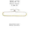 2.5cm 28cm/11.20 inch Cubic Zirconia Lariat Bracelet in Brass