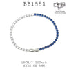 3mm Half White Half Blue Cubic Zirconia Tennis Brass Bracelet